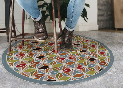 Okrúhly vnútorné vinylový koberec abstraktný kaleidoskop