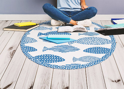 Okrúhly vinylový domáci koberec ryba
