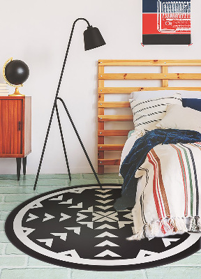 Módne guľatý vinylový koberec geometrické šípy
