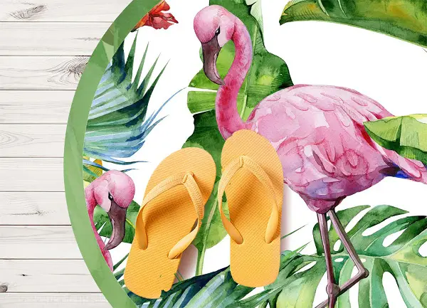 Okrúhla vinylová podložka pre domácnosť plameniaky