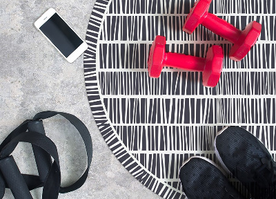 Okrúhly vinylový koberec abstraktné línie