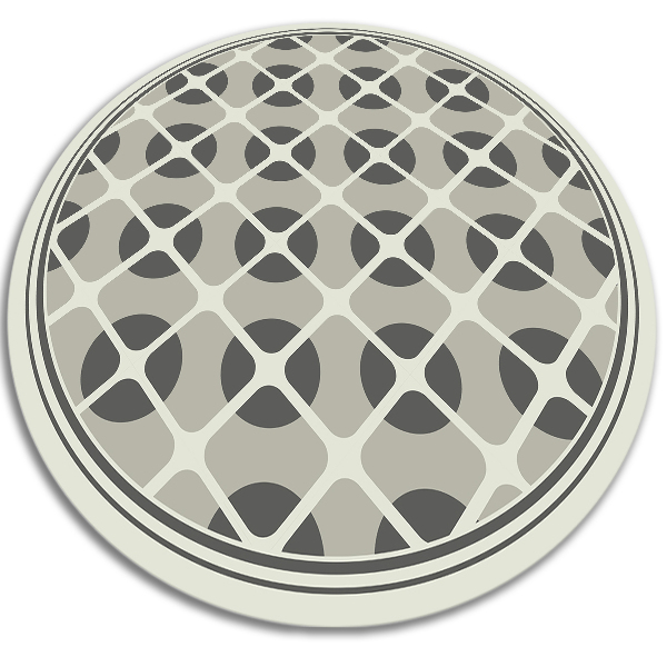 Okrúhly vinylový domáci koberec abstraktné kruhy