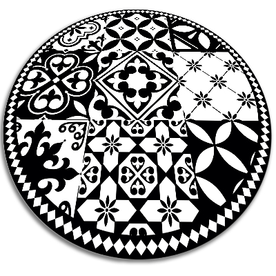Módne guľatý vinylový koberec portugalskej dlaždice