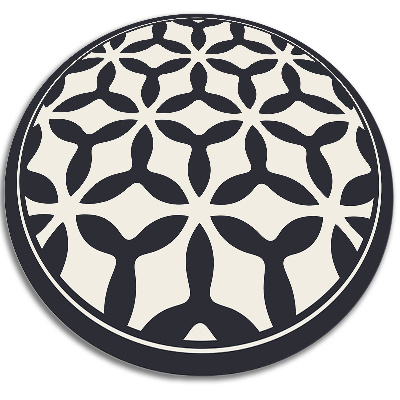 Módne guľatý vinylový koberec geometrické tvary