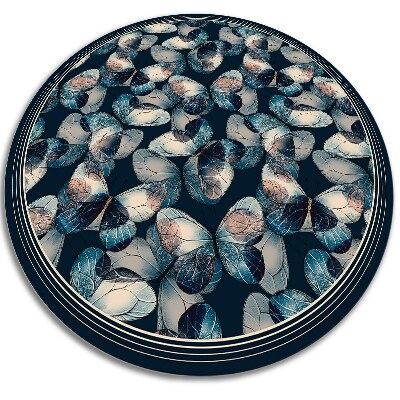 Okrúhly vnútorné vinylový koberec motýle