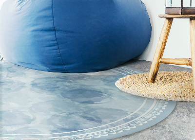 Okrúhly vinylový domáci koberec akvarel škvrny