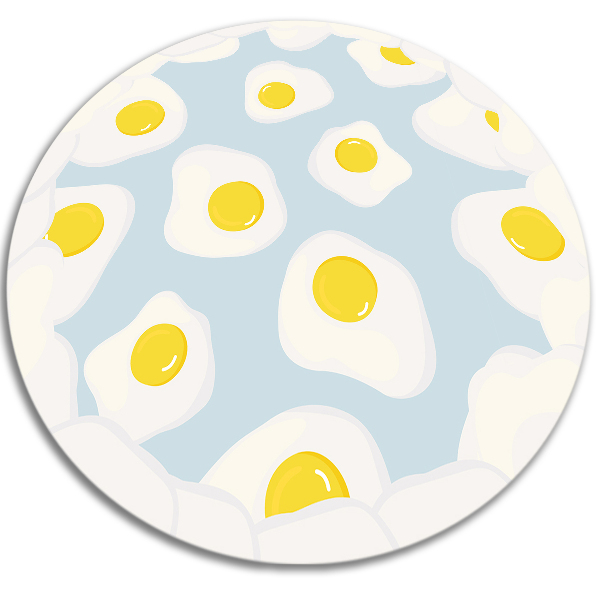Okrúhly vinylový domáci koberec stratená vajcia