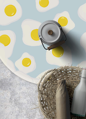 Okrúhly vinylový domáci koberec stratená vajcia