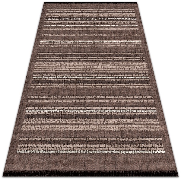 Módne vinylový koberec Tkanina vzor hnedý
