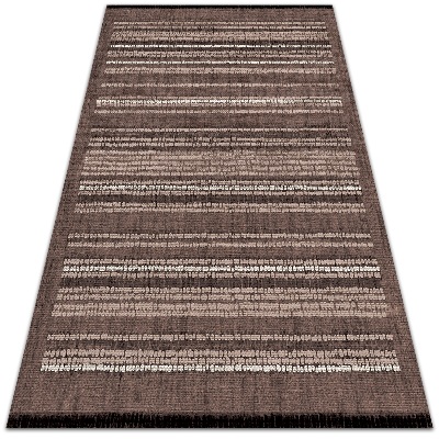 Módne vinylový koberec Tkanina vzor hnedý