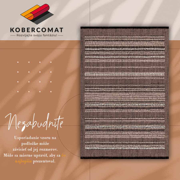 Módne vinylový koberec Tkanina vzor hnedý