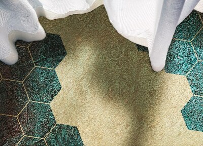 Módne vinylový koberec betónové šesťuholníky