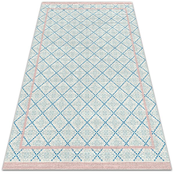 Módne univerzálny vinylový koberec modrej čiary