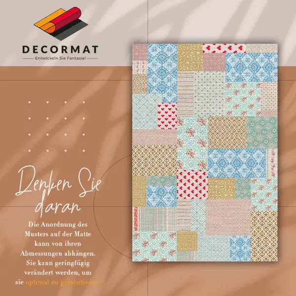 Módne vinylový koberec Patchwork rôznych kusov