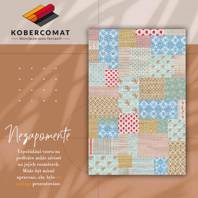 Módne vinylový koberec Patchwork rôznych kusov