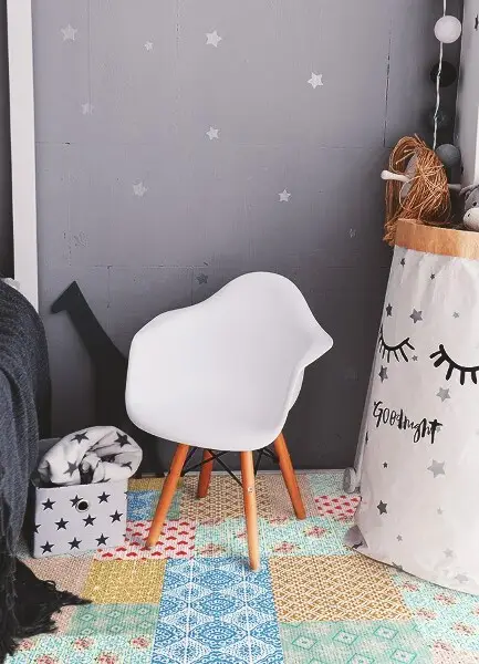 Módne vinylový koberec Patchwork rôznych kusov