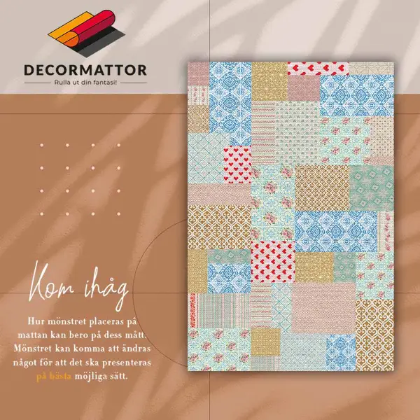 Módne vinylový koberec Patchwork rôznych kusov