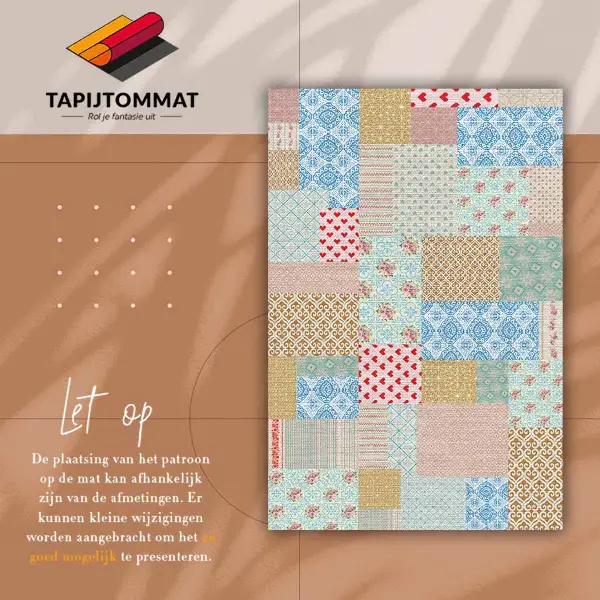 Módne vinylový koberec Patchwork rôznych kusov