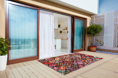 Záhradný koberec krásny vzor patchwork mozaika