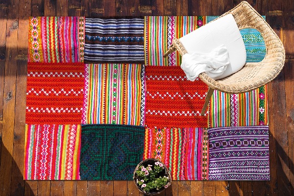 Záhradný koberec krásny vzor turkish patchwork