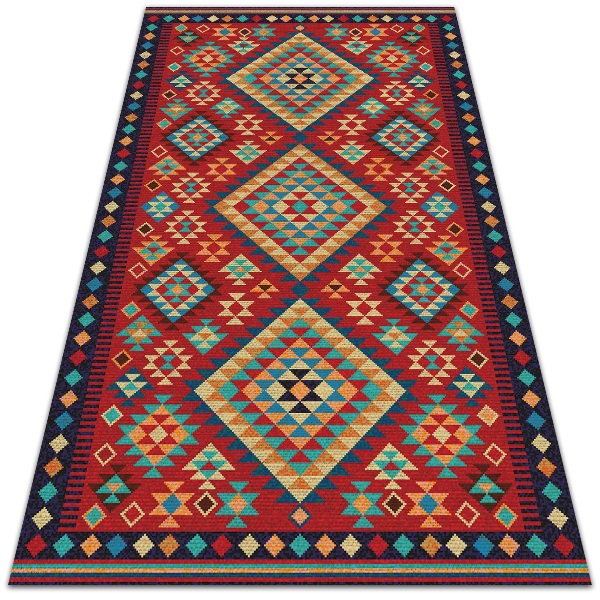 Krásny vonkajšie koberec Retro farebné trojuholníky