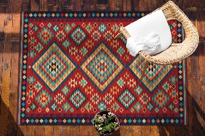 Krásny vonkajšie koberec Retro farebné trojuholníky