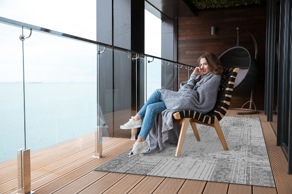 Moderné Koberec na balkóne šedá mozaika