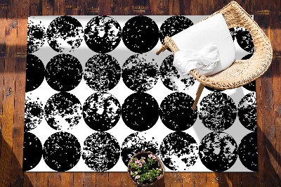 Vonkajšie záhradné koberec čierne kruhy