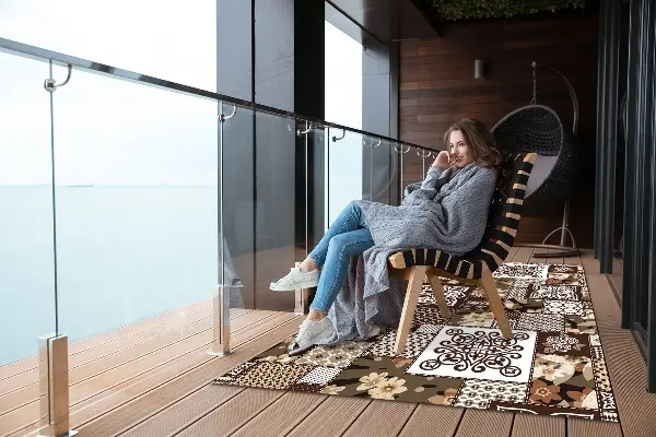 Moderné Koberec na balkóne indický štýl