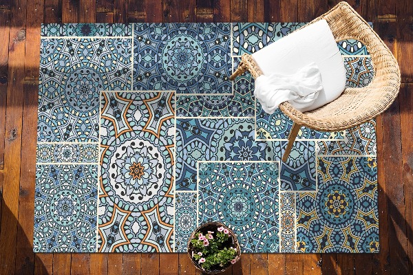 Záhradný koberec krásny vzor Mandala patchwork