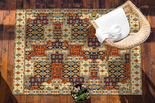 záhradný koberec geometrické patchwork