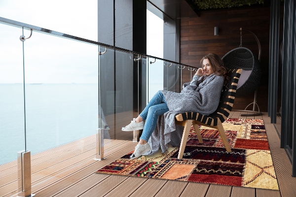 záhradný koberec abstraktné patchwork