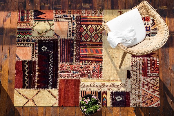 záhradný koberec abstraktné patchwork