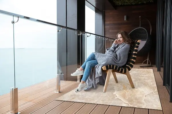 Moderné Koberec na balkóne hrdzavé mramor
