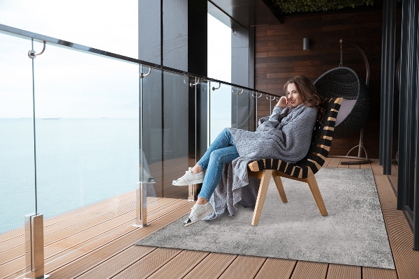 Moderné Koberec na balkóne silver betón