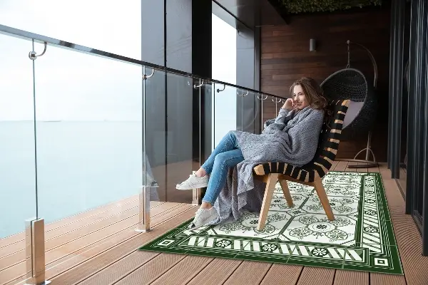 Moderné Koberec na balkóne klasické dlaždice