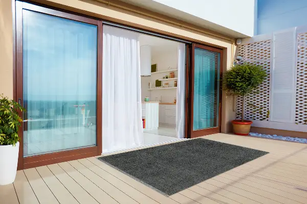Moderné Koberec na balkóne tmavý kameň