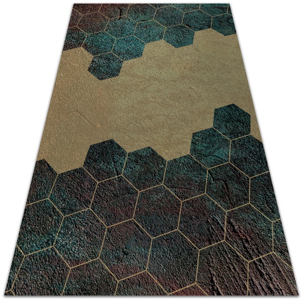 Vonkajšie záhradné koberec betónové šesťuholníky