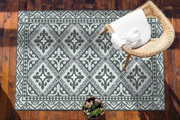 Koberec na balkóne alebo terasu Geometrický vzor kvety