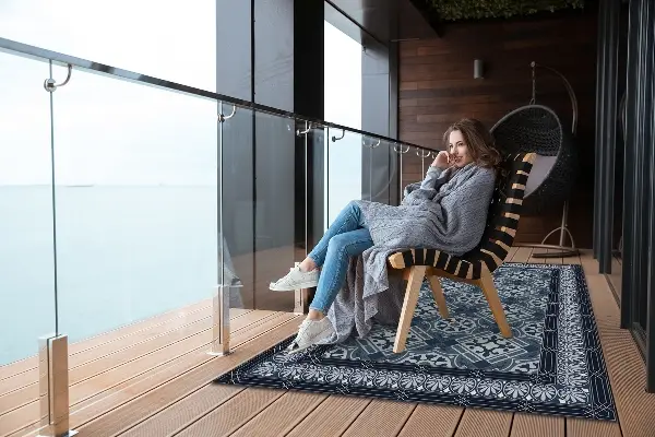Vonkajšie záhradné koberec Navy Talavera
