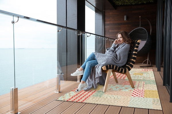 Vonkajšie záhradné koberec farebné patchwork