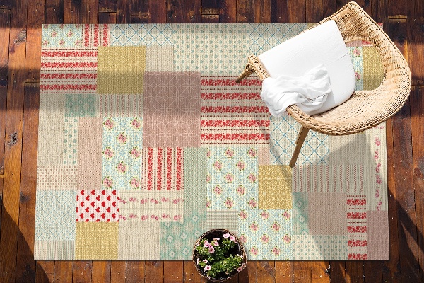 Vonkajšie záhradné koberec farebné patchwork