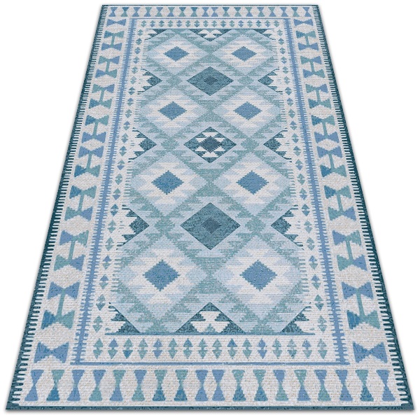 terasový koberec modré diamanty