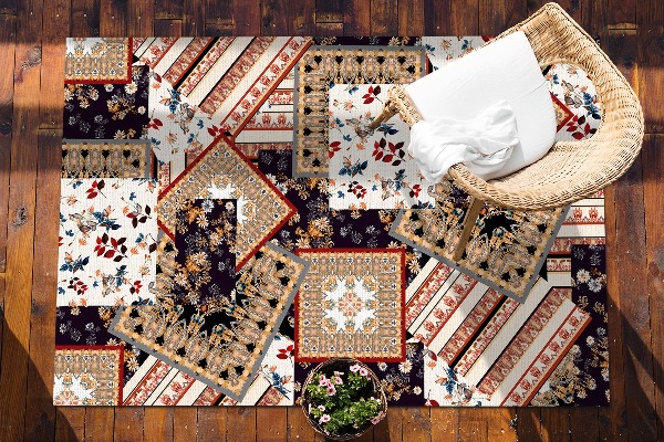 Koberec na balkóne chaotické patchwork
