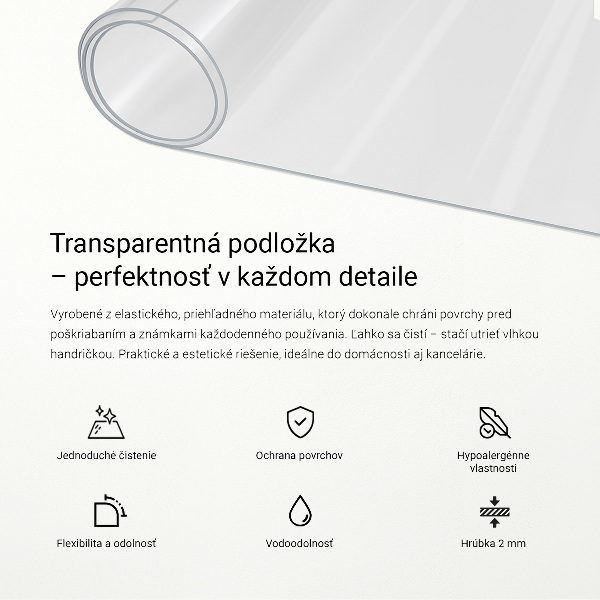 Mäkké sklo na stôl