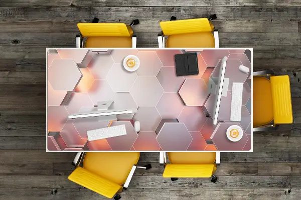 Ochranná podložka na stôl abstrakcie hexes