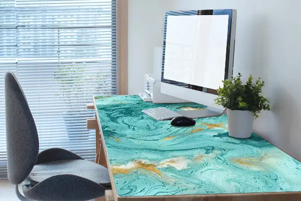 Ochranná podložka na stôl Marble tyrkysová
