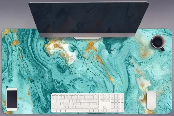 Ochranná podložka na stôl Marble tyrkysová