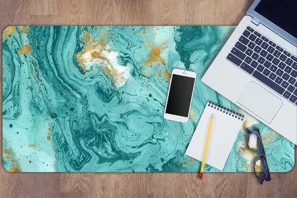 Ochranná podložka na stôl Marble tyrkysová