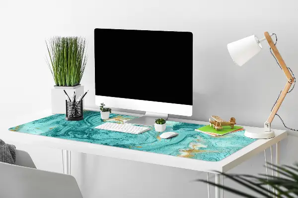 Ochranná podložka na stôl Marble tyrkysová